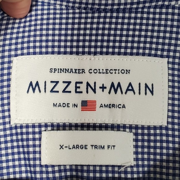 Mizzen And Main‎ Spinnaker Men Trim Fit Stretch Shirt Size XL Office Casual - Picture 5 of 12